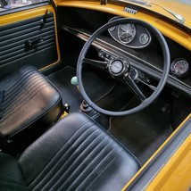  Leather Steering Wheel Cover For Austin Mini Black Seam - $49.99