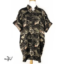 Vintage Mens Black Cotton RedHead Hawaiian Style Fishing Shirt, Sz XL - ... - £22.69 GBP