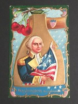 George Washington His Patriotism Flag Gold Embossed Nash Postcard 1909 - £8.01 GBP