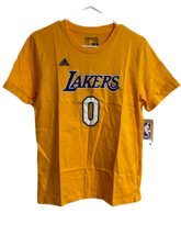 Adidas Juventud Lakers Nick Joven #0 Manga Corta Cuello Redondo T-Shirt, Yellow, - £10.99 GBP