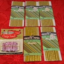 Wrights Vtg Lot Of 5+1 New NOS 2 1/2 Yards Gold Metallic Frezette Piping - $281.18 MXN