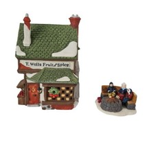 Department 56 T. Wells Fruit and Spice Shop Dickens Village 59242 + Hershey&#39;s - £23.53 GBP