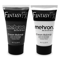 Mehron Makeup Fantasy F/X Water Based Face/Body Paint Black/White Face Paint Set - £13.53 GBP