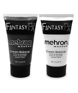 Mehron Makeup Fantasy F/X Water Based Face/Body Paint Black/White Face Paint Set - £12.86 GBP