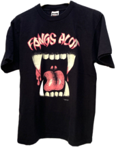Alt T Shirt Glow In The Dark Single Stitch Mens LARGE Black FANGS ALOT U... - $93.85