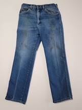 Vintage Lee Riders Men&#39;s 33x30 Denim jeans USA made worn distressed stains - £18.67 GBP