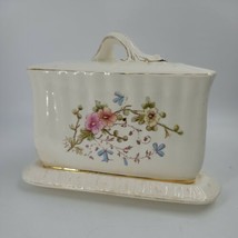 Franz Anton Mehlem Cheese Dish  Antique Porcelain Bonn Germany Floral Theme - £34.31 GBP