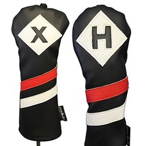 Majek Retro Golf Headcovers Black Red and White Vintage Leather Style X ... - $24.74