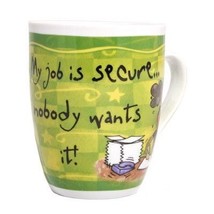 Colorful Porcelain&quot;My Job Is Secure&quot; Mug - £11.94 GBP