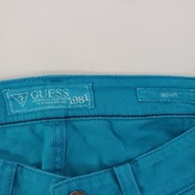 Guess Women’s 1981 Skinny Jeans Mid-Rise In Teal Blue Size 31 (30×33) image 3