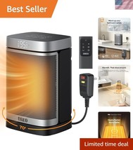 Portable 1500W Space Heater with 70° Oscillation - Quiet &amp; Safe Ceramic ... - $80.99