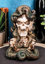 Cecelia Octopus Sea Witch Skull Bust Backflow Incense Cone Burner Figurine - £24.76 GBP