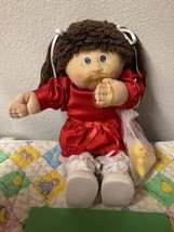 Vintage Cabbage Patch Kid With Pacifier IC Made in Taiwan 1984 Brown Poodle Hair - £199.83 GBP
