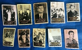 Fujeira John F Kennedy Stamps 1965 Used Postmarked JFK Lot of 10 - $4.50