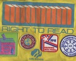 Girl Scouts Right to Read Yellow Canvas Tote Book Bag &amp; 4 Patches 1990 1991 - $47.52