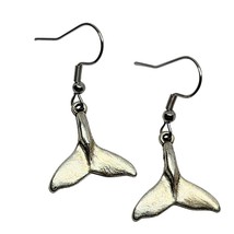 Whale Tail Earrings Vintage Silver Animal Sea Nautical Drop Dangle Jewellery - £3.67 GBP