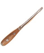 VTG Antique Steel Warranted Germany 11.5&quot; Wood Handle No 9 Flat Screwdriver - $19.99