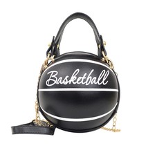 Fashion Round Basketball Shaped Shoulder Bags Women Acrylic Chain Letters Spheri - £18.30 GBP