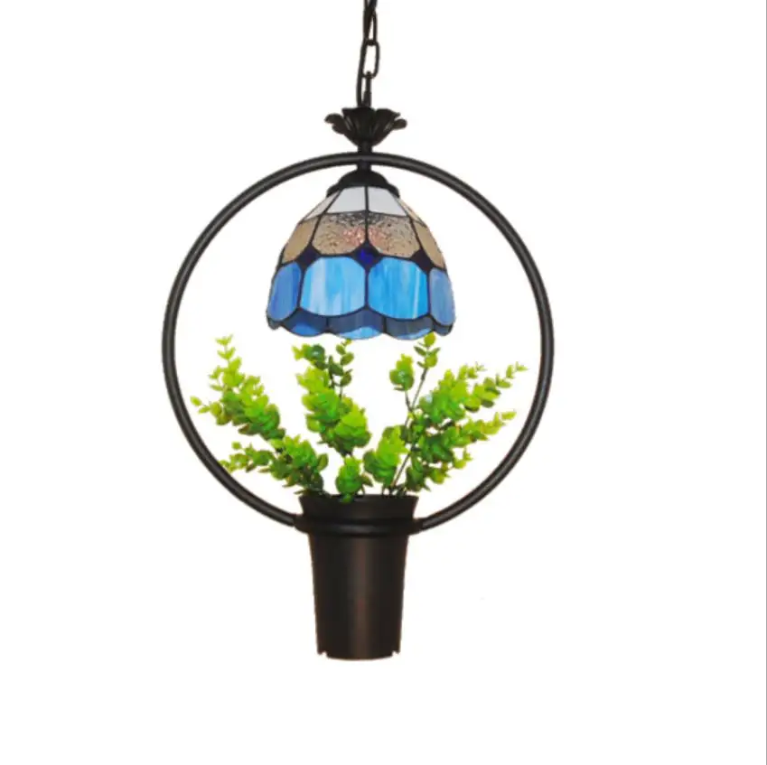 Mediterranean creative potted  Pendant Lamp simulation plant chandelier pastoral - £167.52 GBP