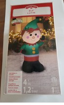 Nib 4FT Tall Lighted Elf Christmas Airblown Inflatable Indoor Outdoor Decor - £30.35 GBP