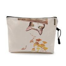 Funny Creative Cat Painting Cosmetic Bags Cases Toiletries Organizer Women Ladie - £11.85 GBP