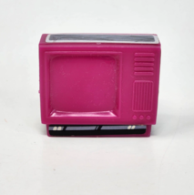 Vintage 1982 Mattel Barbie Doll Dark Pink Plastic Television Tv Accessory - $16.83