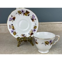 Queen Anne Fall Leaves With Flower  Bone China England Tea Cup And Saucer Set - £11.86 GBP