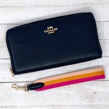 Coach Long Zip Around Wallet in Black Leather C8277 - £106.55 GBP