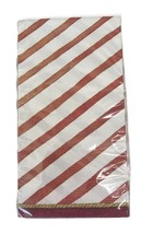 Red Stripe Paper Napkins Guest Bath Towels Buffet 20 ct Christmas Holiday - £12.29 GBP