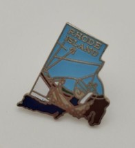 Rhode Island State Shaped Souvenir Enamel Lapel Hat Pin Tie Tack Fishing - £11.50 GBP