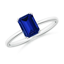 ANGARA Lab-Grown Ct 1.05 Blue Sapphire Solitaire Engagement Ring in 14K ... - £572.61 GBP