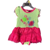 DDG Darlings Girls Infant baby Size 3 6 months Tutu Dress Green White To... - $8.90