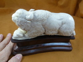 (yak-3) white Tibetan Yak of shed ANTLER figurine Bali detailed carving ... - $282.60