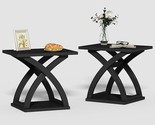 End Side Table Set Of 2, Modern End Table With Storage Shelf, X-Design S... - $259.99