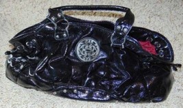 Womens Purse Steve Madden Black Patent Leather Large Satchel Hobo Bag - £20.24 GBP