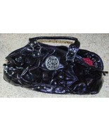 Womens Purse Steve Madden Black Patent Leather Large Satchel Hobo Bag - £20.33 GBP
