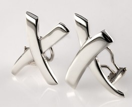 Tiffany &amp; Co.Argent Sterling Paloma Picasso Grand X Bisou Boucles Omega ... - $9,346.08 MXN