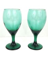 Libbey Vintage Juniper Green Wine Glasses 8 Oz Set Of 2 Teardrop - $25.65 CAD