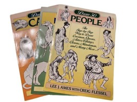 (3) Vintage Draw 50 Books Lee J. Ames, People, Horses, Cats Free Shipping - £12.19 GBP