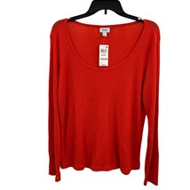 Jenni Waffle Knit Long Sleeve Sleep Top Papaya Size Medium New - $17.35