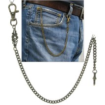 Pocket Watch Chain Bronze Albert Chain with Vintage Classic Fob Swivel Clasp 182 - £12.59 GBP