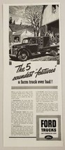 1941 Print Ad Ford Flatbed Farm Trucks Barn & Farmers 5 Soundest Features - $14.83