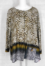 Jess &amp; Jane Safari Tunic Abstract Animal Print French Brushed Nwt S L Xl - £39.05 GBP