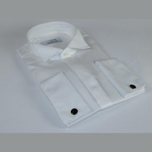 Mens CEREMONIA Tuxedo Formal Shirt 100% Cotton Turkey Slim Fit #stn 13 ATY white image 5