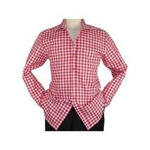 Men Oscar Banks All Cotton Shirt English Spread Collar Plaid Checker 5949 Red image 2