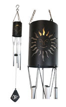 Belenos Sun God Cylindrical Steel Metal Filigree Hanging Solar Wind Chime - $31.99