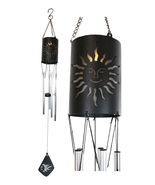 Belenos Sun God Cylindrical Steel Metal Filigree Hanging Solar Wind Chime - $586.82 MXN
