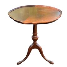 Vintage Mersman Scalloped Edge Pie Plate Pedestal Side Table - $133.86 CAD