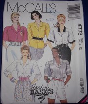McCall’s Misses’ Blouses Size12 #4773  - $4.99