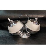 Art Déco Poursuite &amp; Co Chrome Lait Verre Double Condiment Bols Serveur ... - $1,877.80 MXN